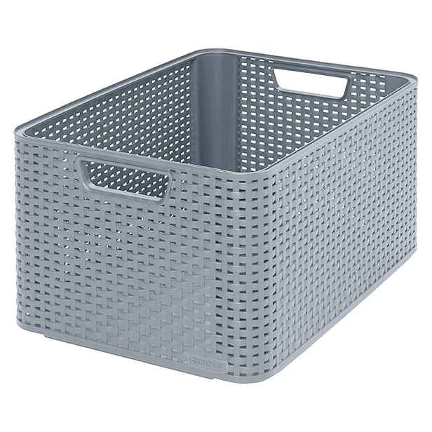Šedý úložný košík Curver Style, 30 l