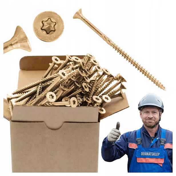 Tesařské Vruty Do Dřeva 6x120 Kuželové Torx 100 Ks WT-60120 Azmet