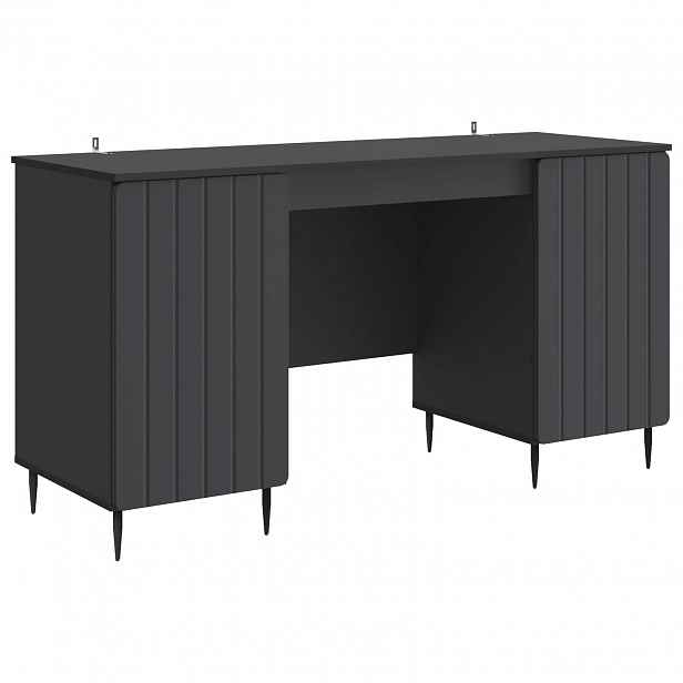 vidaXL Stůl s policí Černá 142,5 x 50 x 75 cm Kompozitní dřevo