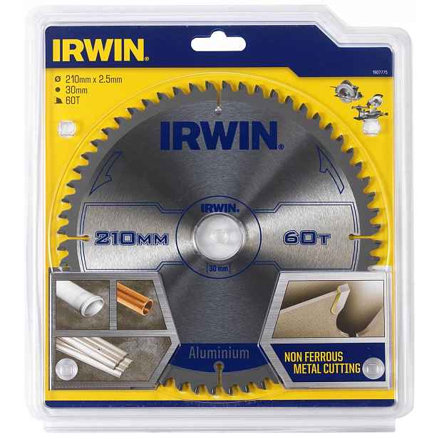 Pila kotoučová 210x30mm 60T pro řezání Pvc Aluminium kovu Irwin