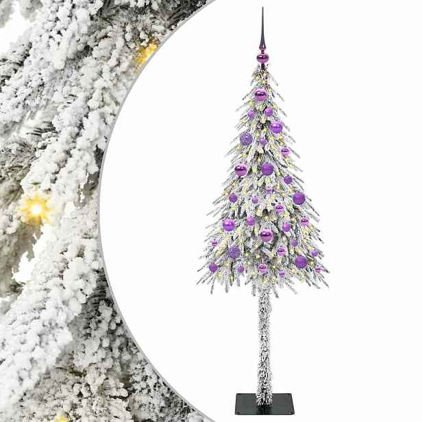 vidaXL Vánoční stromeček s 150 LED diodami Bílá 150 cm PE a Ocel