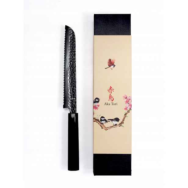 Japonský Nůž šéfkuchaře Aka Tori Chléb Ocel Tokyo Black 20 cm