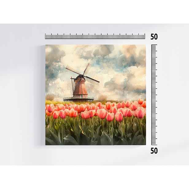 Obraz Na Plátně Canvas Krajina Nizozemsko Tulipány Ventilátor 50x50