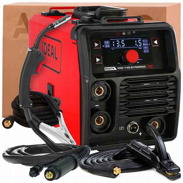 Svářečka Ideal Praktik Mig 140 Synergic Led 230V 140A Tig Lift Mma Flux 2R