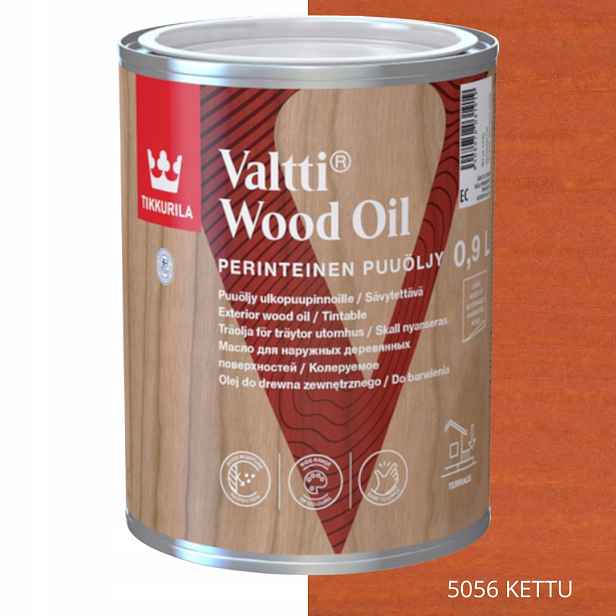 Tikkurila Valtti Wood Oil Olej Na Dřevo 0,9 L Barva 5056 Kettu