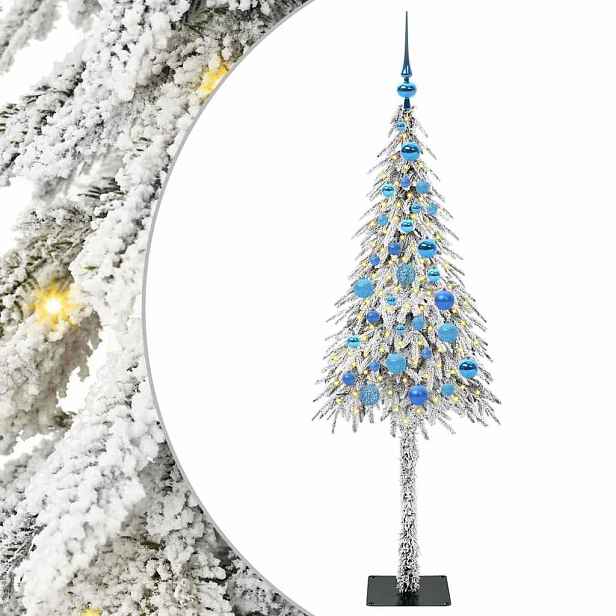 vidaXL Vánoční stromeček s 150 LED diodami Bílá 150 cm PE a Ocel