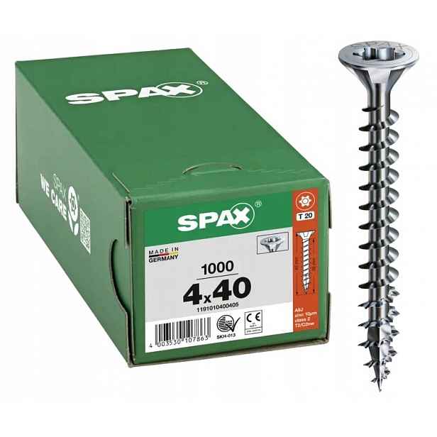 Šroub Do Dřeva 1000 Ks 4.0*40 MM Wirox Spax