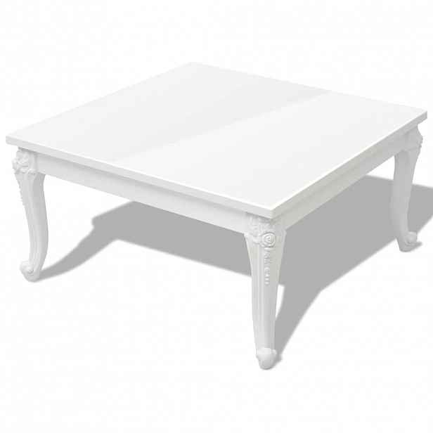 vidaXL Konferenční stolek 80x80x42 cm vysoký lesk bílý
