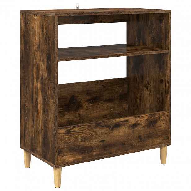 vidaXL Stojan na gramofon Kouřový dub 71 x 39,5 x 83 cm