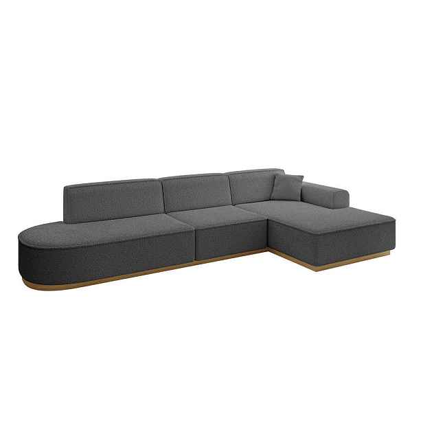 ALTDECOR ROHOVÁ SEDAČKA s otomanem, pravá IREA-L2-v2 327x165x80 Šedá Buklé