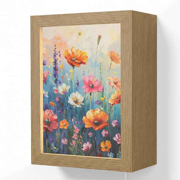 OnlyWow NÁSTĚNNÁ LAMPA Květiny - Příroda - Akvarel - Umění 15x20 cm