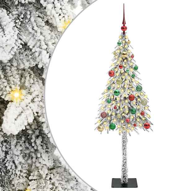 vidaXL Vánoční stromeček s 150 LED diodami Bílá 150 cm PE a Ocel