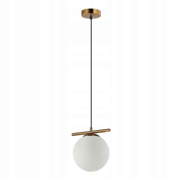 Dekorativní závěsná lampa bronzová antická bílá koule E14 40W Merseta Italux