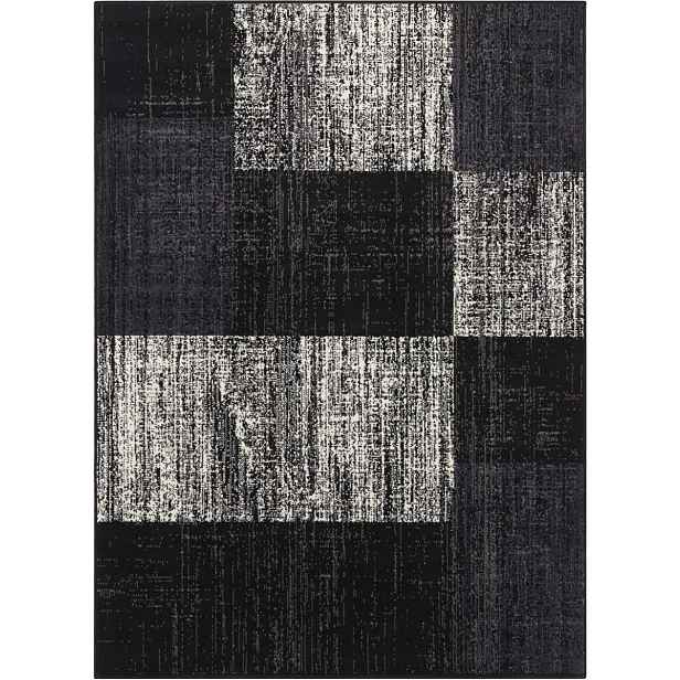 Moderní černo krémový koberec do obývacího pokoje s měkkým vlasem 120 x 160 cm