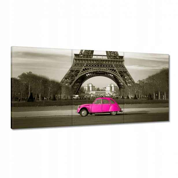 Obrazy 120x60 Růžový Citroen v Paříži