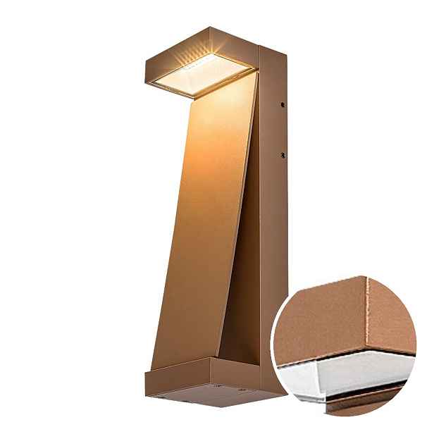 Zahradní nástěnná Led lampa 12W 3000K IP65 Bronz Bradu Rabalux