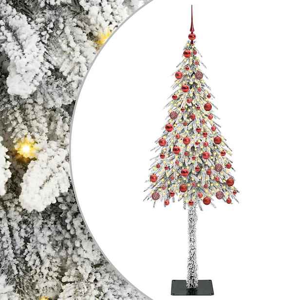 vidaXL Vánoční stromeček s 300 LED diodami Bílá 180 cm PE a Ocel