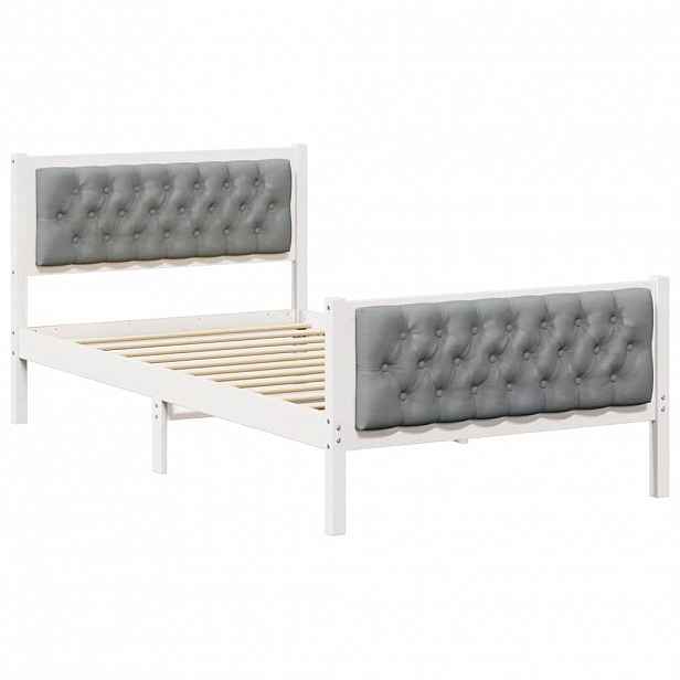 vidaXL Rám postele Světle šedá 100 x 200 cm Masivní borové dřevo