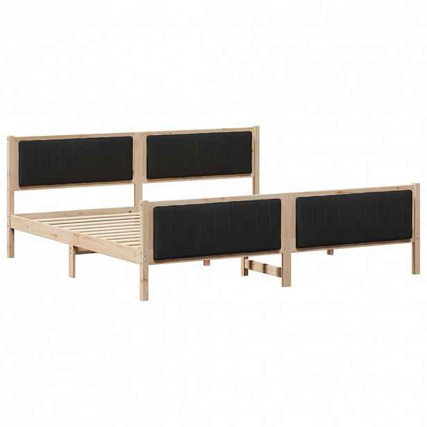 vidaXL Rám postele Hnědo-černá 200 x 200 cm Masivní borovicové dřevo