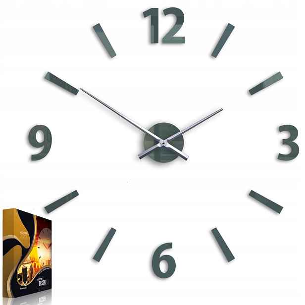Nástěnné hodiny v moderním křemenném stylu Akryl Klaus Grey Kulatý