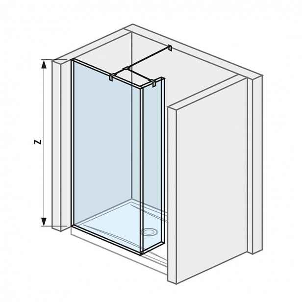 Jika Pure - Sprchová stěna dvoudílná 70x20 cm, Jika Perla Glass, čiré sklo H2684210026681