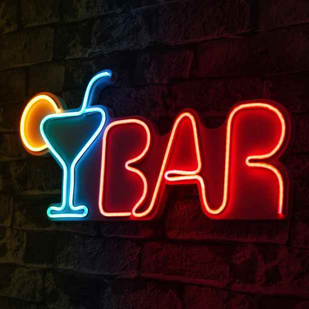 Neonový LED nápis Bar - barevná světelná dekorace na zeď - II. jakost, POUZE OSOBNÍ ODBĚR