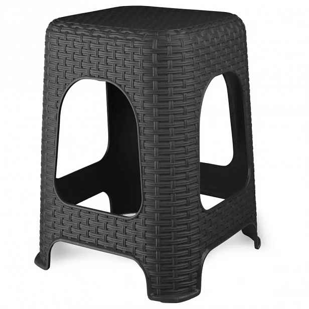 Taburet rattan šedý Bentom