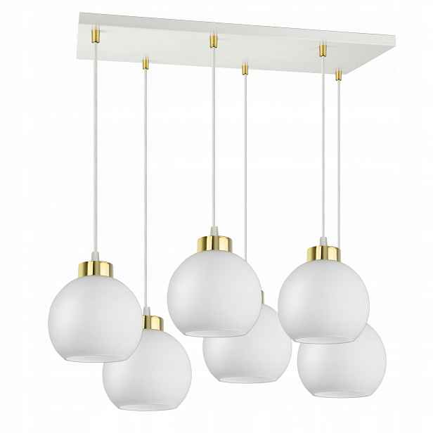 Velká Stropní Svítidlo Lustr Bílá Skleněné Koule Bílé Sklo AZ6 Led E27