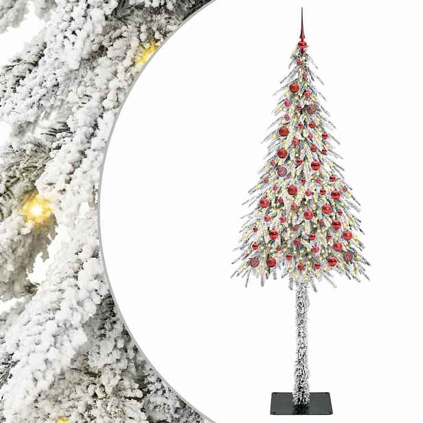 vidaXL Vánoční stromeček s 300 LED diodami Bílá 210 cm PE a Ocel