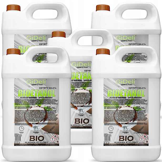 Bioetanol do krbu 5 x 5 l s vůní kokosu, biopalivo