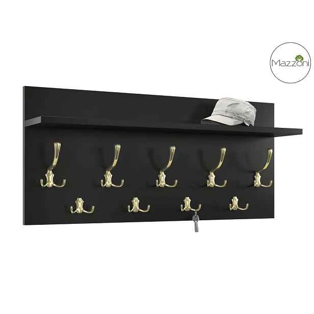 Casarredo Věšák s policí 90 cm - černá/zlatá