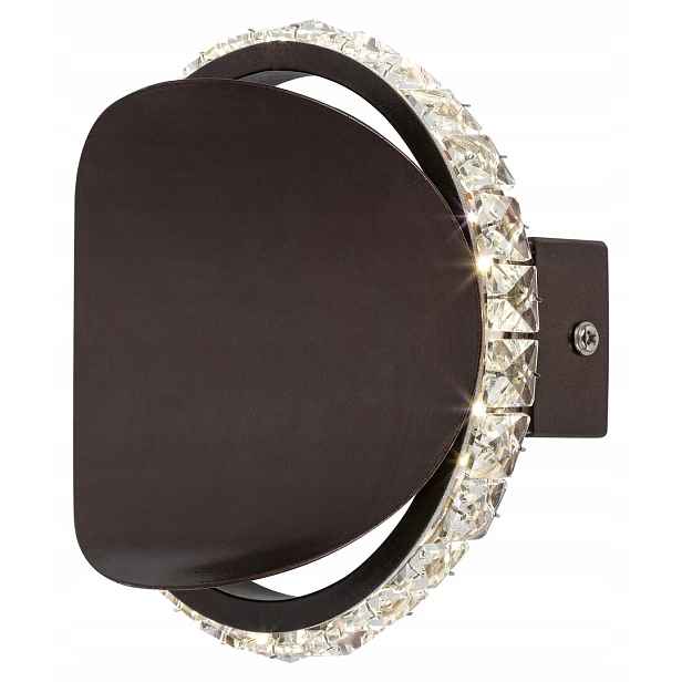 Glamourová nástěnná lampa s Led krystaly 6W, bronzová metalíza Capriana 5049 Rabalux