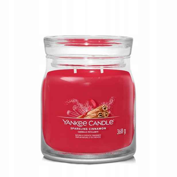 Sparkling Cinnamon Yankee Candle Signature střední svíčka se dvěma knoty