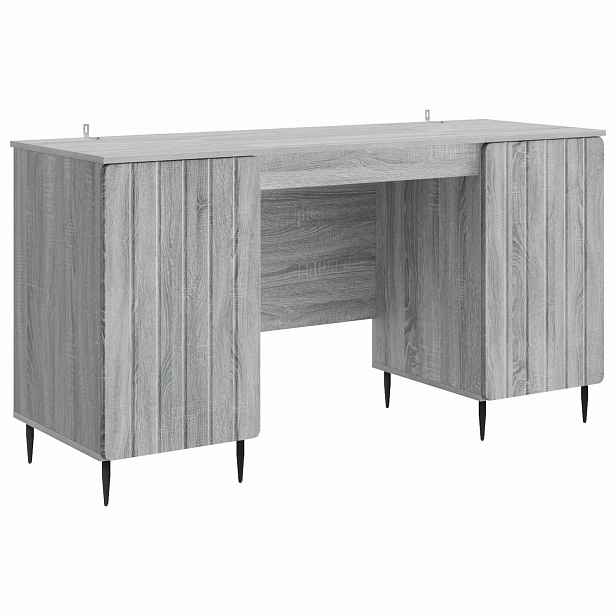 vidaXL Stůl s policí Šedá sonoma 142,5 x 50 x 75 cm Kompozitní dřevo