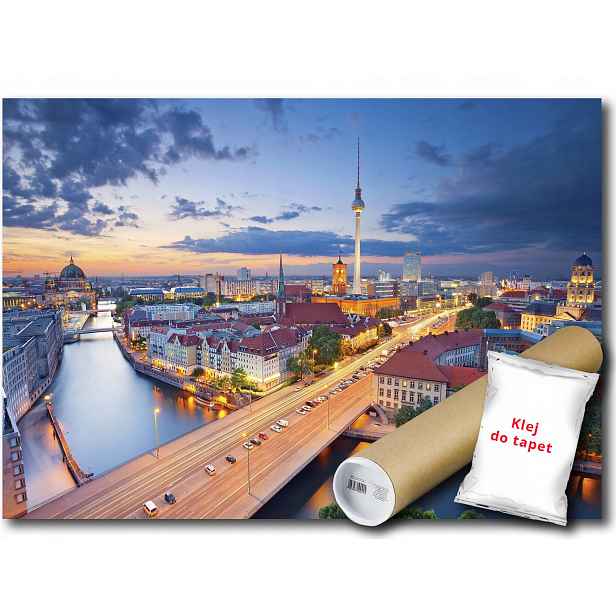 Vinylová Fototapeta Město Panorama Pohled Berlín Německo Hlavní Město 152x104