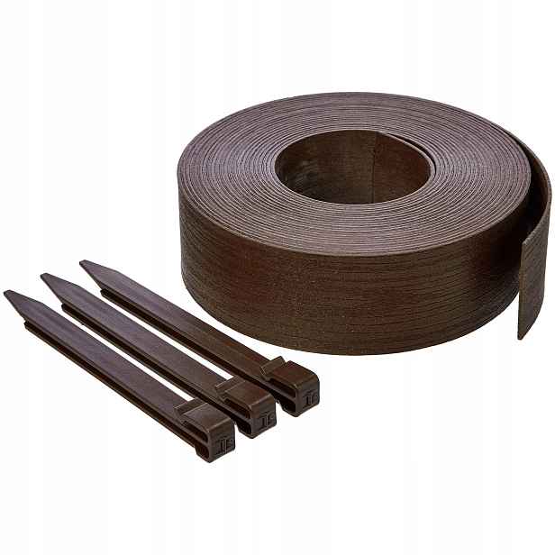 Zahradní lem plast 100 cm x 8 cm hnědý
