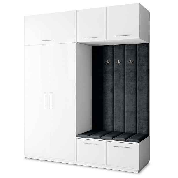 MASSENO MODERNÍ PŘEDSÍŇOVÁ SKŘÍŇ REMA, 200/240/60 cm, bílá