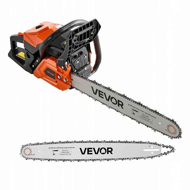 Benzínová řetězová pila 62 cm3 2,7 kW silná 558,8 mm 11 500 ot/min ocel