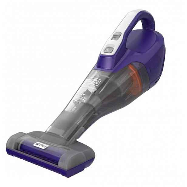 BLACK+DECKER - 12V AKU ruční vysavač, nabíjecí stanice, titanová/fialová DVB315JP-QW