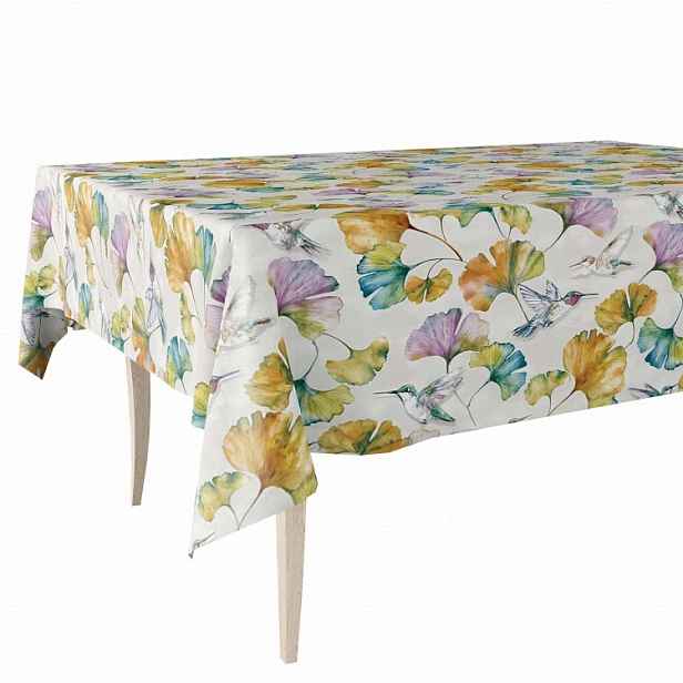 Cerata hrubý ubrus Pvc voděodolný ptáci listy ginkgo 140x450