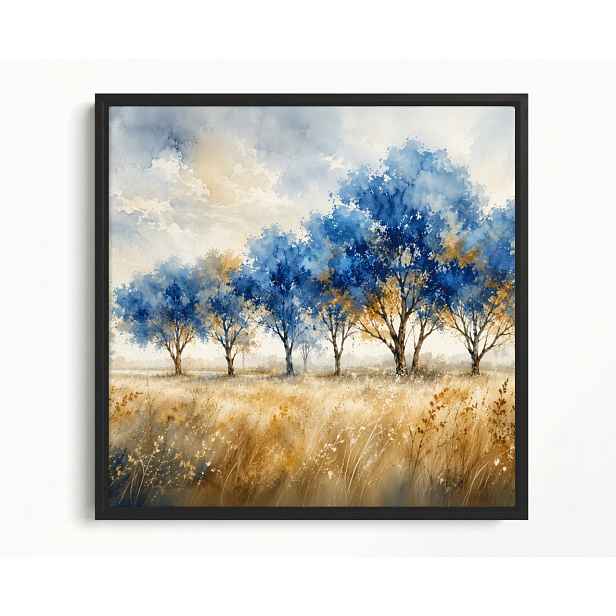 Obraz Rám Americký Box Krajina Modré Stromy Louka Trávy Mraky 60x60
