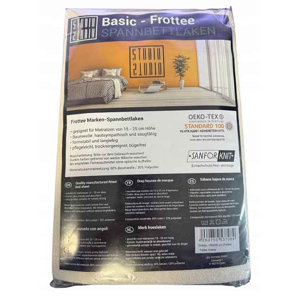 Prostěradlo s gumičkou Studio Basic Froté 100x200 80% bavlna