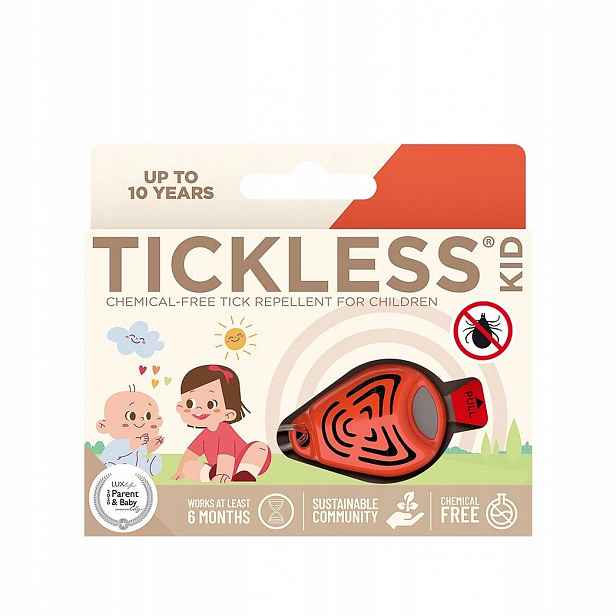 Ultrazvuková ochrana proti klíšťatům Tickless Kid Orange Tickless