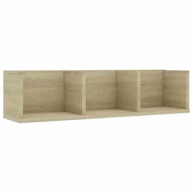 vidaXL Nástěnná police na CD dub sonoma 75x18x18 cm kompozitní dřevo