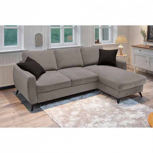 Livetastic ROHOVÁ ROZKLÁDACÍ POHOVKA, kov, textil, kompozitní dřevo, šedohnědá