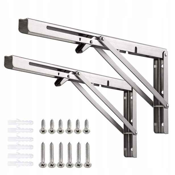 2x skládací konzole na polici 350 mm, držák pod poličku, úhelník, loft