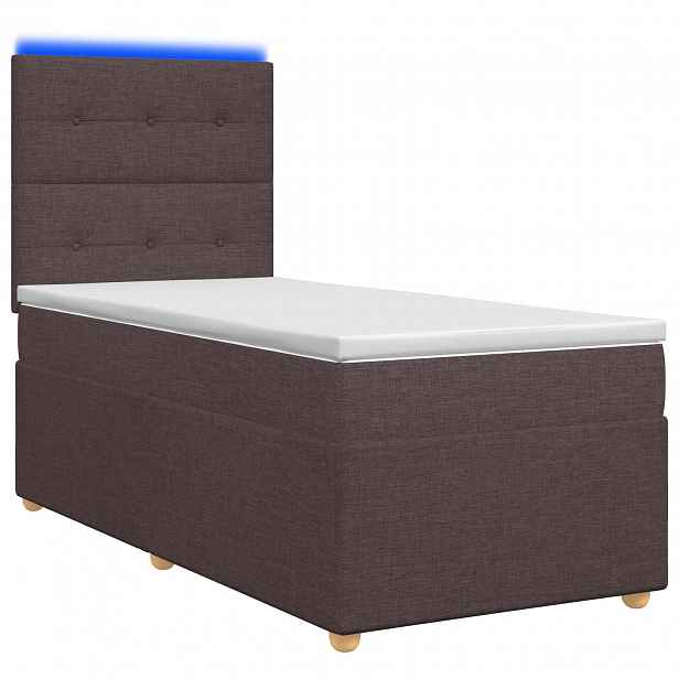 vidaXL Postel boxspring s matrací Tmavě hnědá 80 x 200 cm Textil