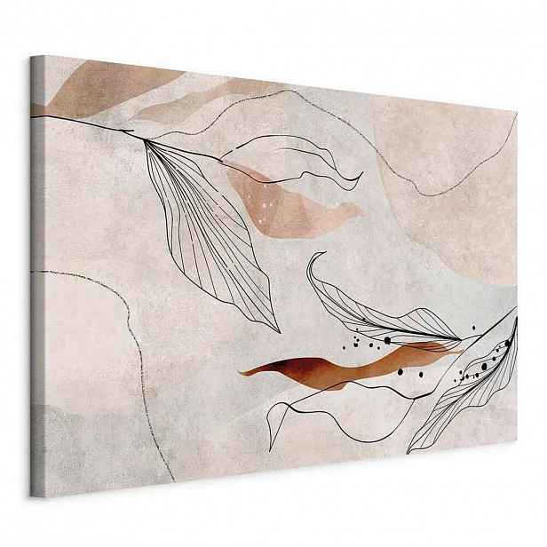 artgeist MALBA NA PLÁTNĚ, abstraktní, listy, 60/40/1,2 cm