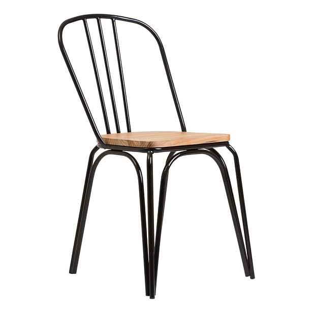 Černá jídelní židle z jilmového dřeva District – Premier Housewares