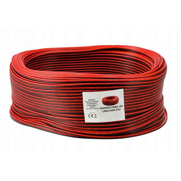 Kabel dvoužilový pro Led pásku, lanko, dvě žíly, 0,35, cívka, role 100 m